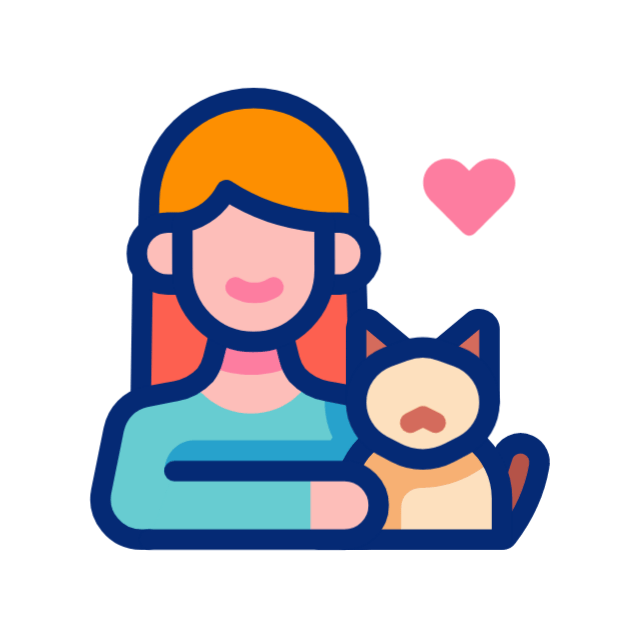 Woman with a loving cat