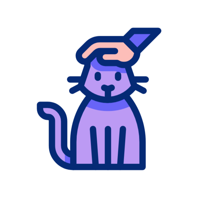 Petting cat on the head